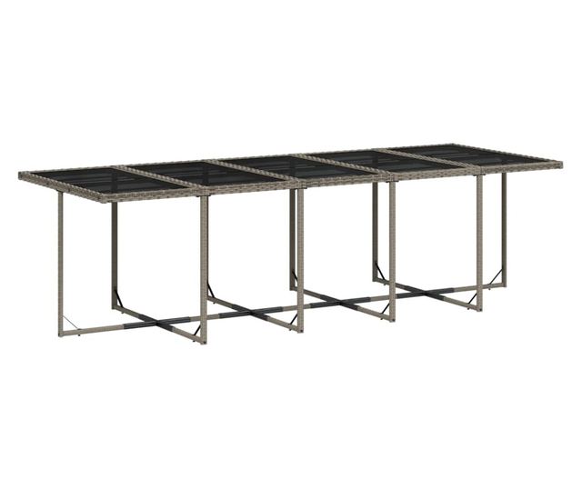 Градински комплект с възглавници 15 части полиратан сив