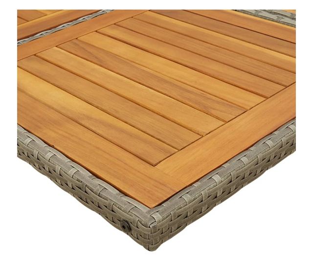 Градински комплект от 13 части с възглавници сив полиратан