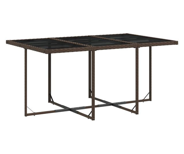 Градински комплект с възглавници 11 части кафяв полиратан