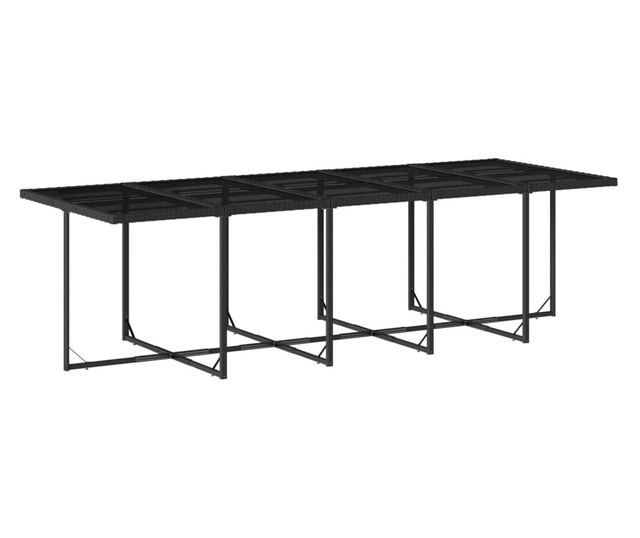 Градински комплект с възглавници 15 части полиратан черен