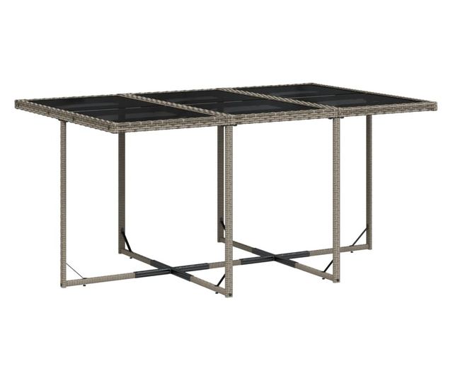 Градински комплект с възглавници 11 части сив полиратан