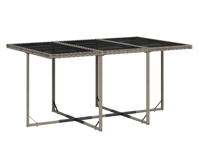 Градински комплект с възглавници 11 части сив полиратан