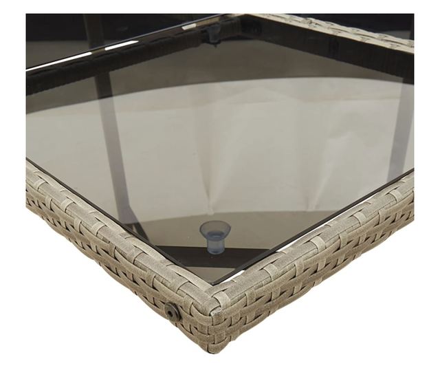 Градински комплект от 13 части с възглавници сив полиратан