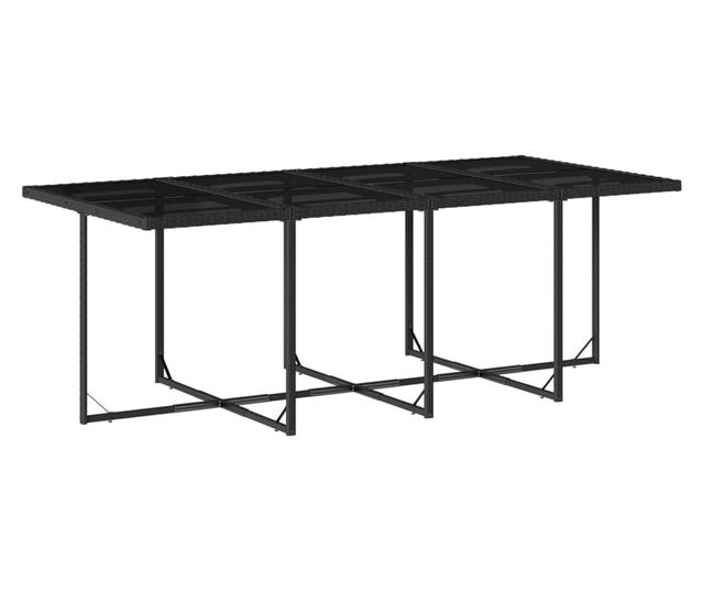 Външен трапезен комплект 13 части с възглавници черен полиратан