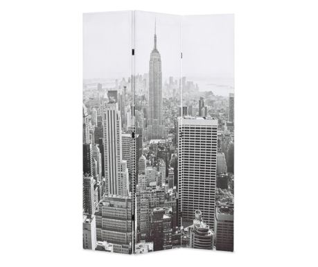 sszecsukhat szobaelvlaszt, 120x170 cm, New York nappal, fekete/fehr