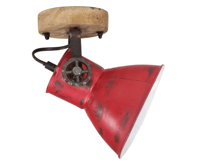 kopott piros fali lámpa 25 W 11,5x11,5x25 cm E27