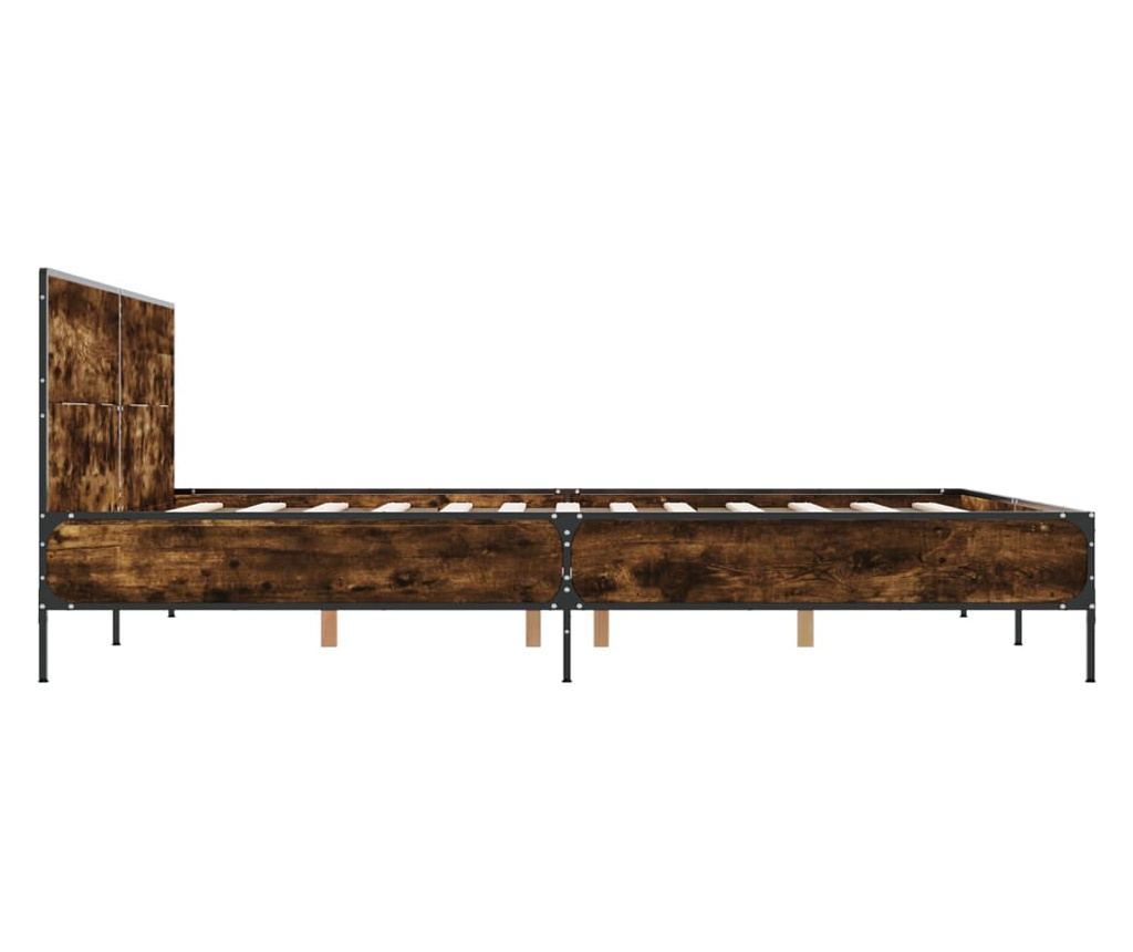 Rám postele kouřový dub 140 x 200 cm kompozitní dřevo a kov - 5