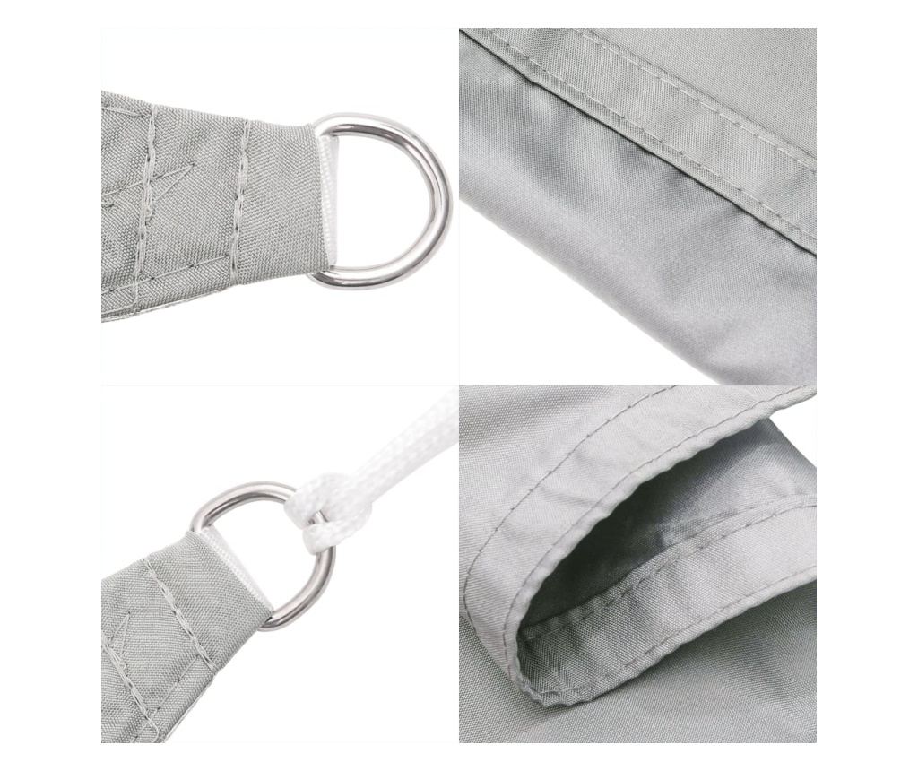 Stínicí plachta světle šedá 4,5 x 4,5 m 100% polyester oxford - 6