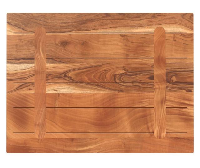 tömör akácfa téglalap alakú asztallap 80x70x2,5 cm