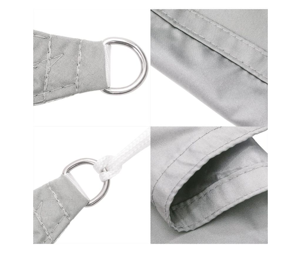 Stínicí plachta světle šedá 3 x 4 x 5 m 100% polyester oxford - 6