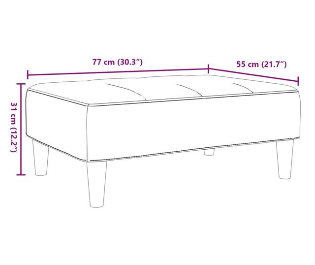 világosszürke szövet lábzsámoly 77x55x31 cm