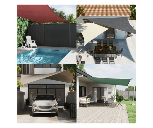 bézs 100% poliészter oxford szövet napvitorla 7 x 5 x 5 m