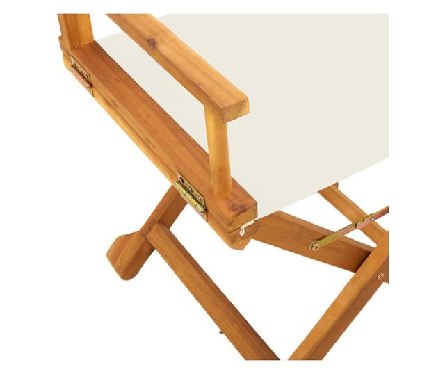 2 db krémfehér szövet összecsukható kerti szék