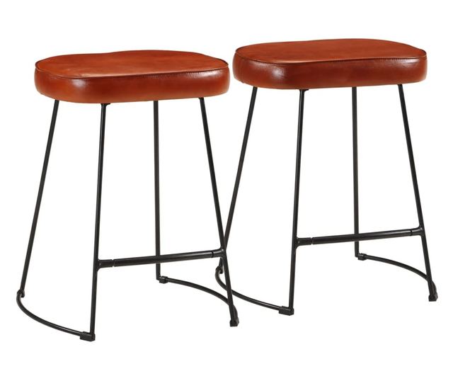 Barski stoli, 2 kosa, temno rjavi, 40x29,5x53 cm