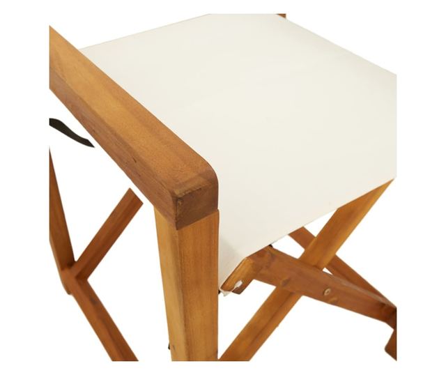 2 db krémfehér szövet összecsukható kerti szék