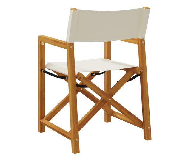 2 db krémfehér szövet összecsukható kerti szék