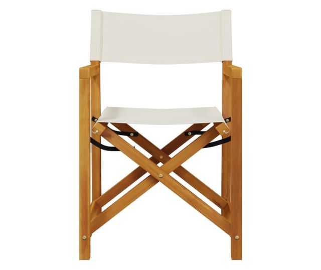 2 db krémfehér szövet összecsukható kerti szék