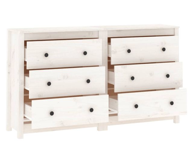 Stojalo, belo, 140x35x80 cm, masivno borovo les.