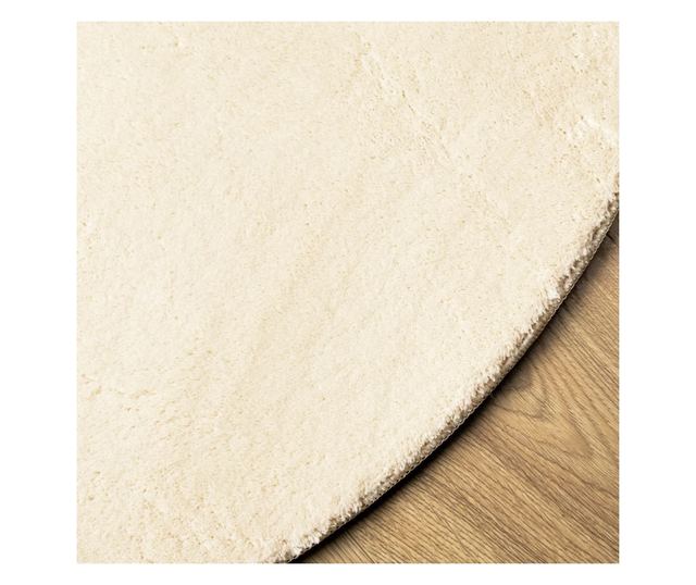 HUARTE krémszínű rövid szálú puha és mosható szőnyeg Ø 120 cm