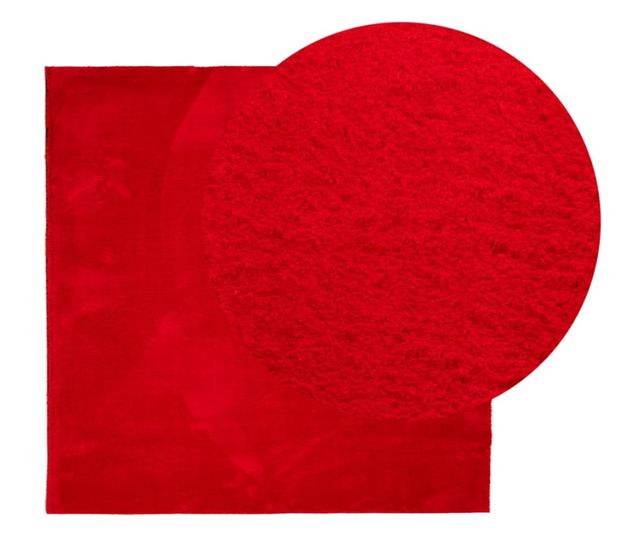 HUARTE piros rövid szálú puha és mosható szőnyeg 160 x 160 cm