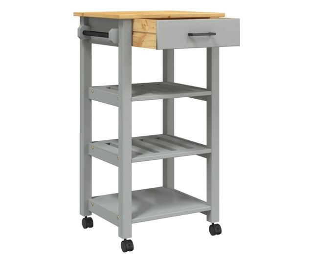 MONZA tömör fenyőfa konyhai kocsi 48 x 40 x 90 cm