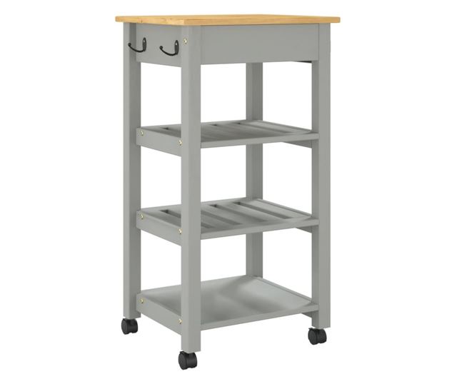 MONZA tömör fenyőfa konyhai kocsi 48 x 40 x 90 cm