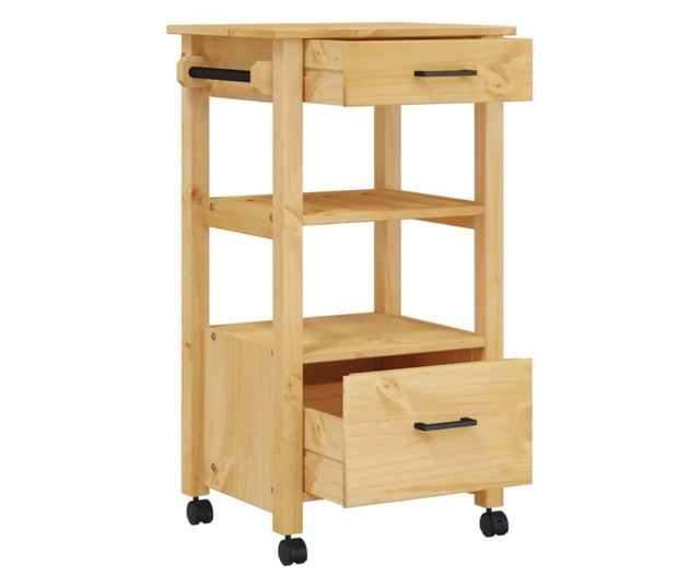 MONZA tömör fenyőfa konyhai kocsi 48 x 40 x 90 cm