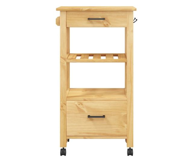 MONZA tömör fenyőfa konyhai kocsi 48 x 40 x 90 cm