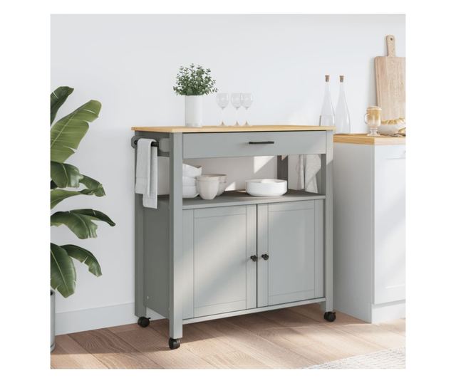 MONZA tömör fenyőfa konyhai kocsi 84 x 40 x 90 cm