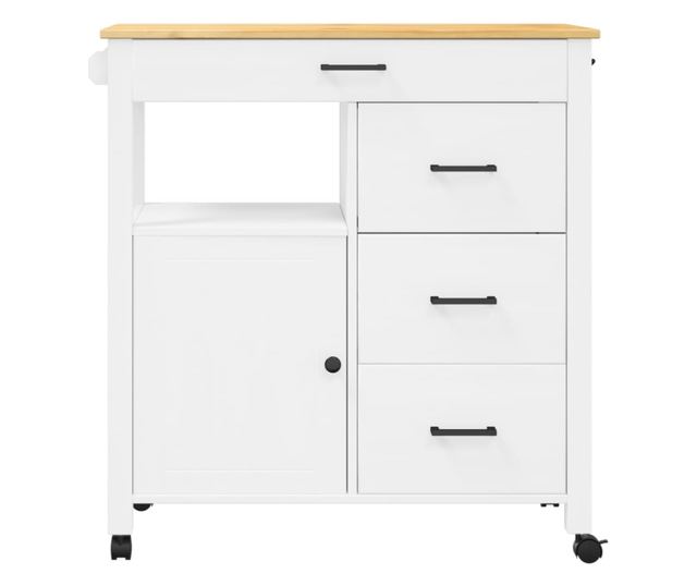 MONZA tömör fenyőfa konyhai kocsi 84 x 40 x 90 cm