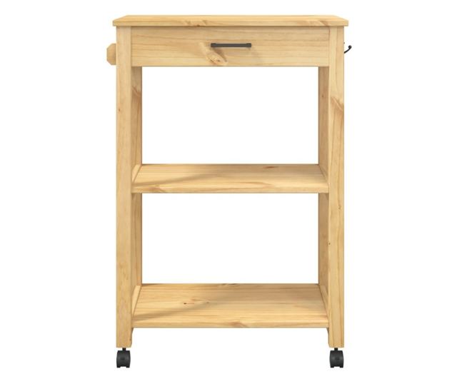 MONZA tömör fenyőfa konyhai kocsi 60 x 40 x 90 cm