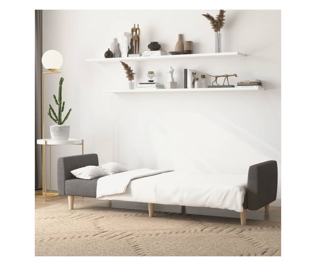 kétszemélyes sötétszürke szövet kanapéágy