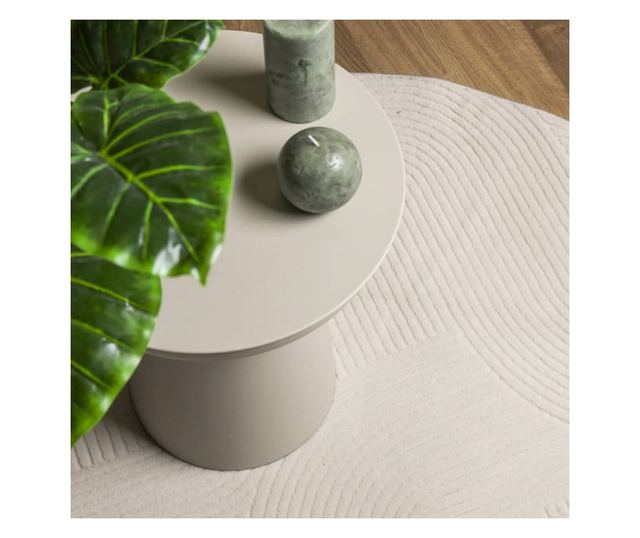 IZA krémszínű rövid szálú skandináv stílusú szőnyeg Ø 160 cm