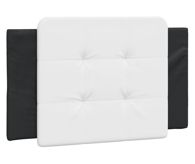 Рамка за легло с LED осветление черно-бяла 90x190 см еко кожа