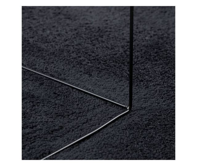 OVIEDO fekete rövid szálú szőnyeg 80 x 200 cm