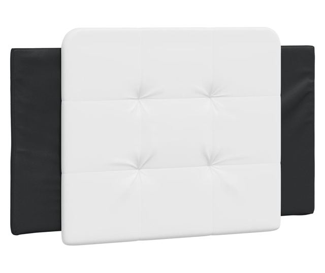 Легло с матрак, черно и бяло, 100x200 см, изкуствена кожа