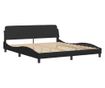 Легло с матрак, черно, 180x200 см, изкуствена кожа