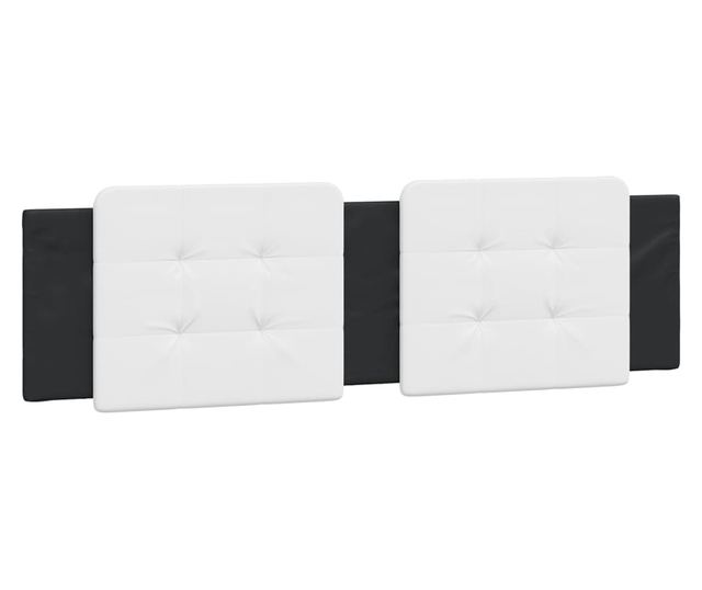 Легло с матрак, бяло и черно, 180x200 см, изкуствена кожа