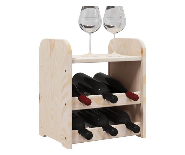 tömör fenyőfa bortartó állvány tetővel 33x25x37 cm