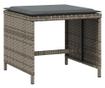 4 db szürke polyrattan kerti szék párnával 40 x 40 x 35 cm