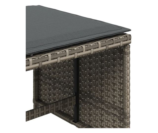 4 db szürke polyrattan kerti szék párnával 40 x 40 x 35 cm