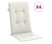 4 db krémszínű szövet magas háttámlájú székpárna 120x50x4 cm