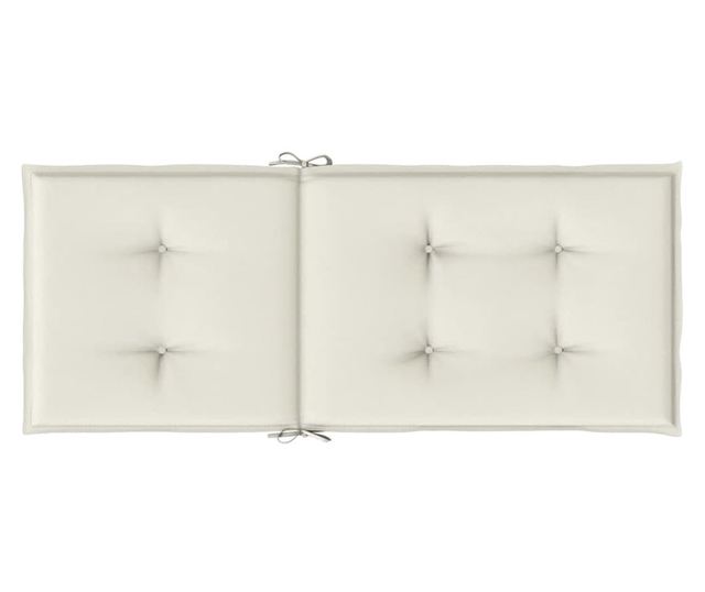 4 db krémszínű szövet magas háttámlájú székpárna 120x50x4 cm