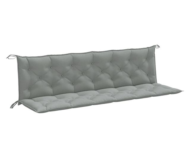 2 db melange világosszürke szövet kerti padpárna 200 x 50 x 7cm