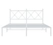 fehér fém ágykeret fejtámlával 150 x 200 cm