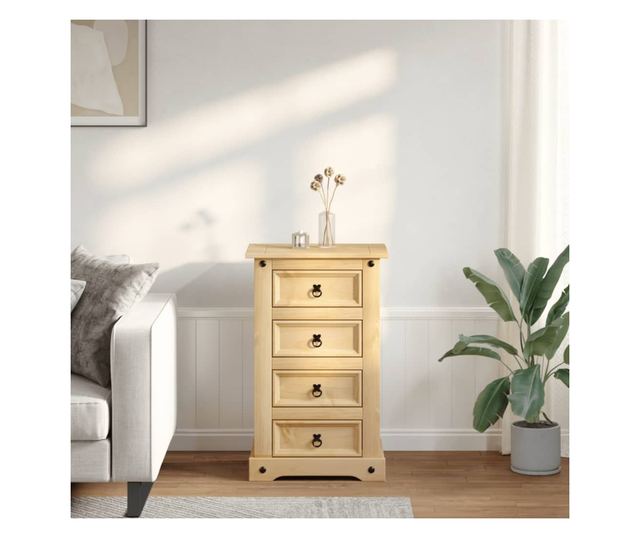 Corona tömör fenyőfa éjjeliszekrény 53x39x84cm