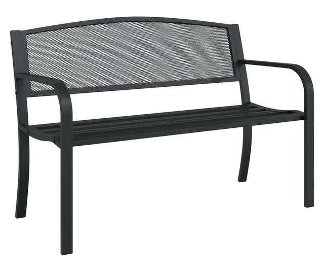 fekete acél kerti pad 119 cm