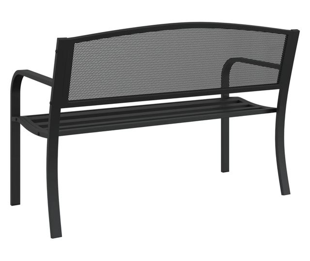 fekete acél kerti pad 119 cm