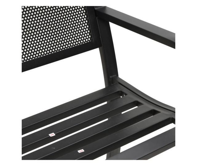 fekete acél kerti pad 119 cm