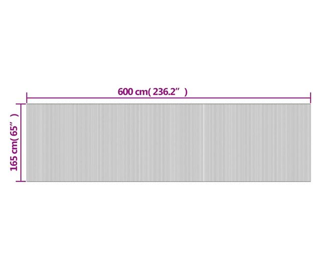 barna bambusz térelválasztó 165 x 600 cm